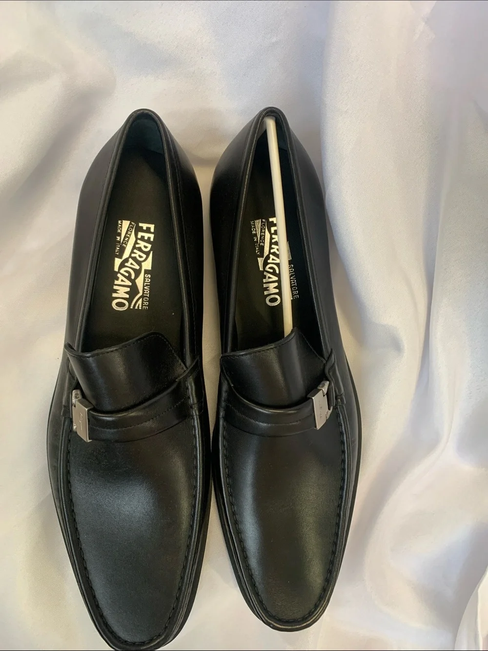 Salvatore Ferragamo Black Leather Men's Bit Loafers